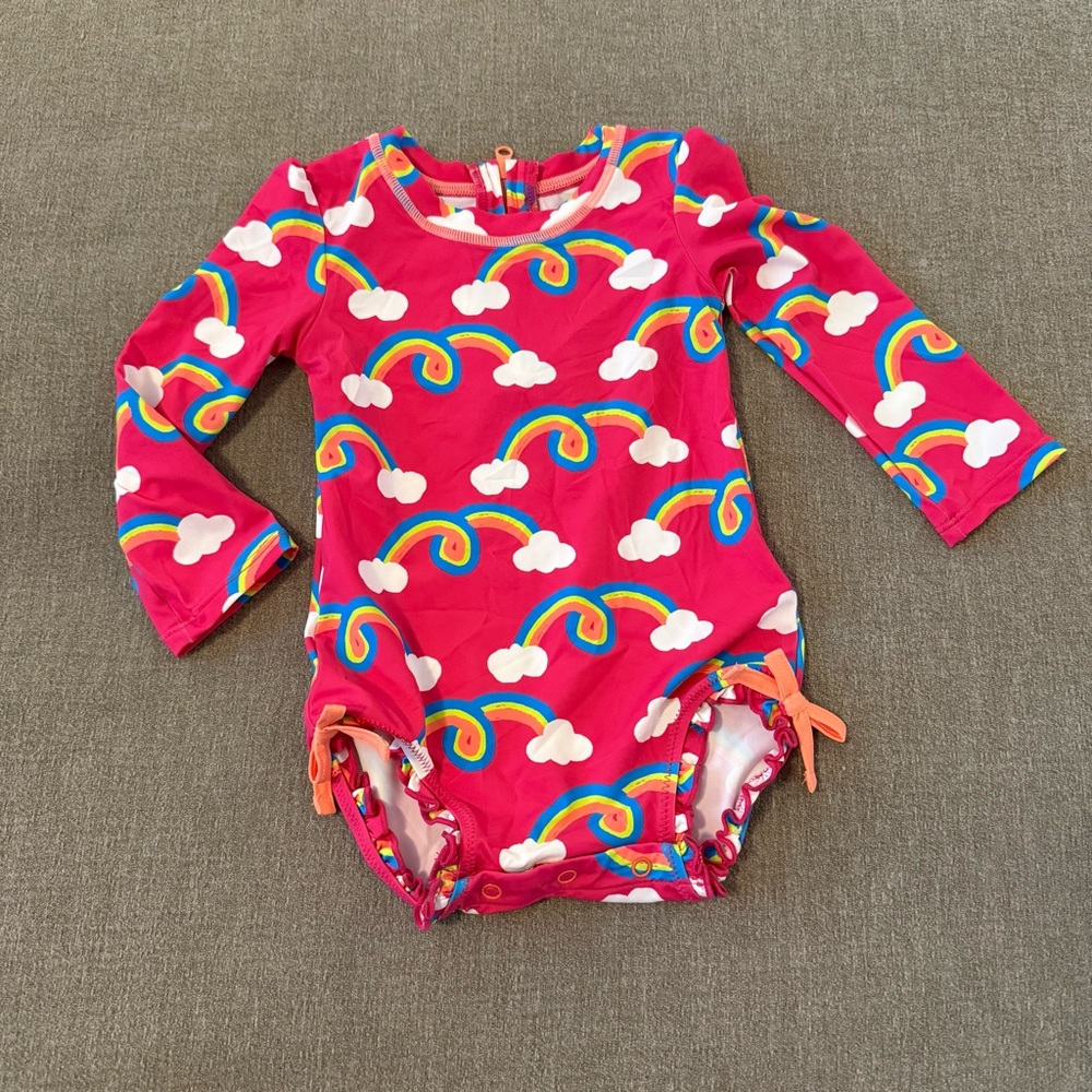 EUC Harley girls rashguard swimsuit size 9-12M